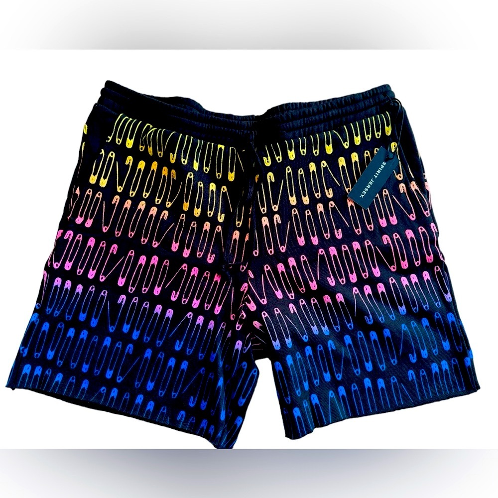 Colorful puff print shorts by Spirit Jersey 100% Cotton NWT